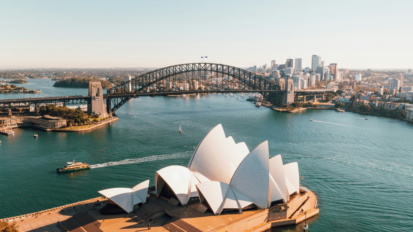 Sydney harbour and city skyline in Australia