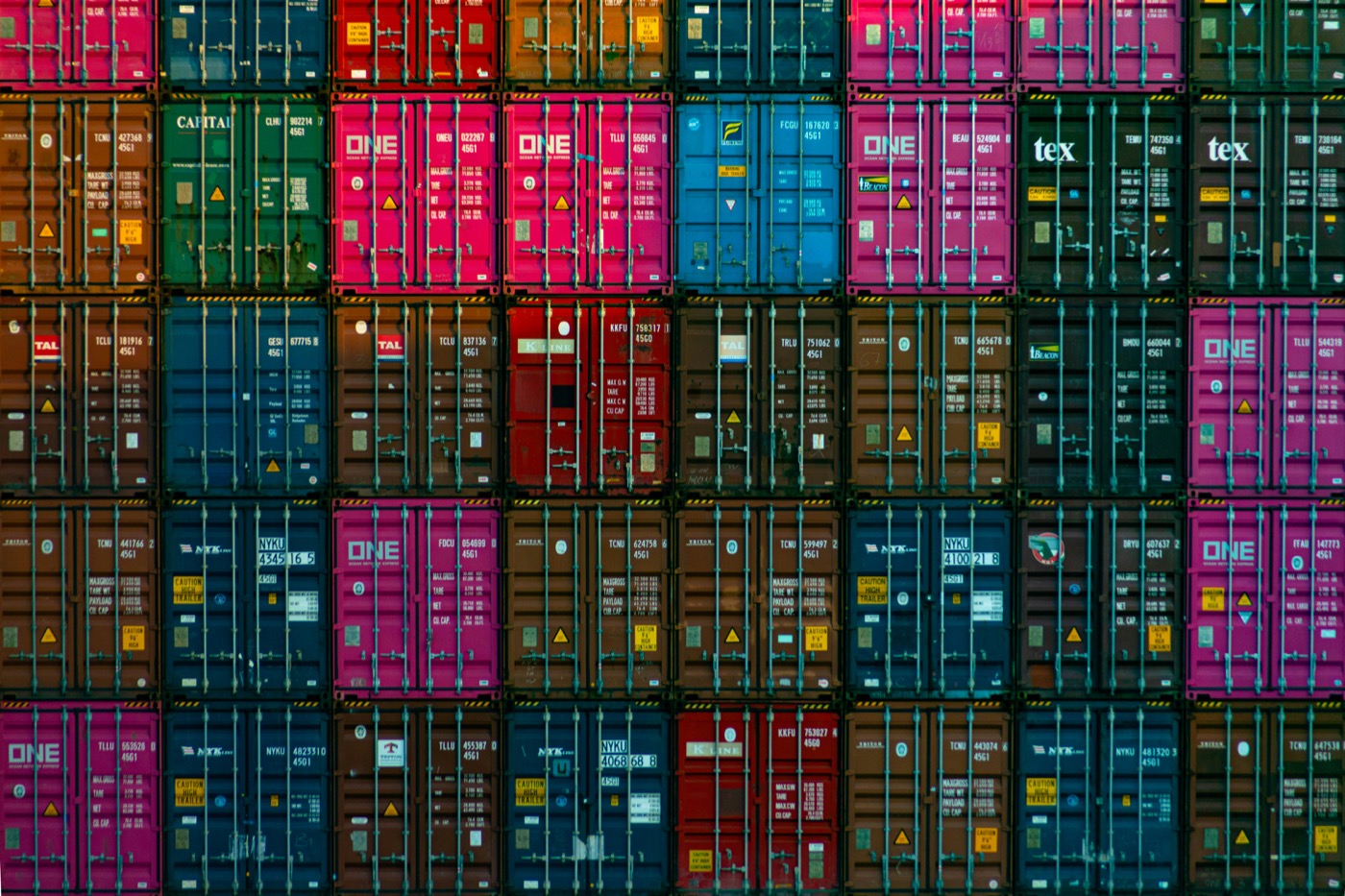 Shipping containers stacked for international trade