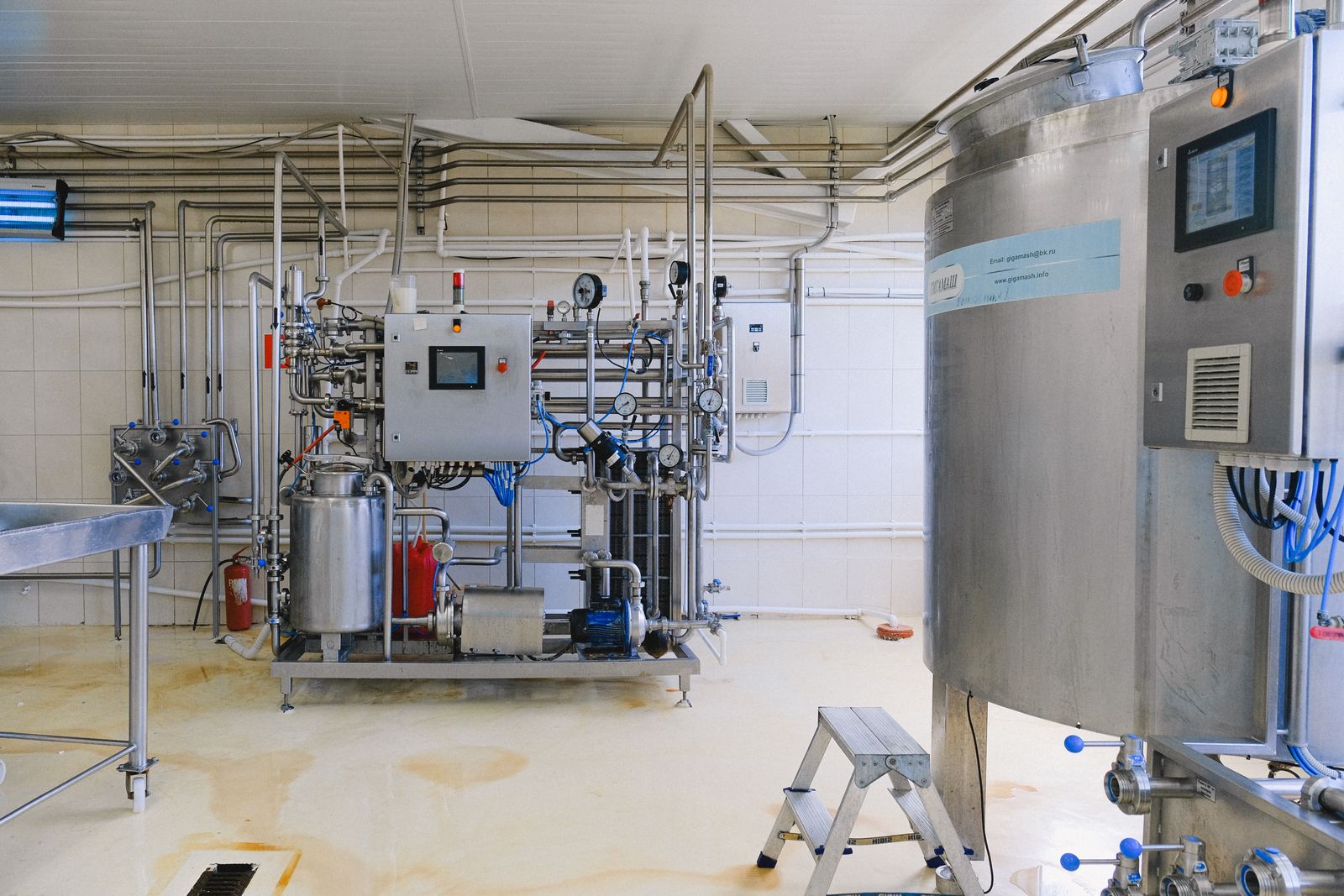 Industrial processing machinery inside a factory